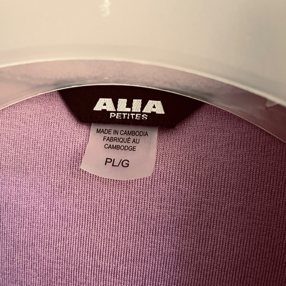 Alia Petite Structured Checkered Fleece Jacket Lilac Full Zip Long Sleeve PL/G - Picture 6 of 14